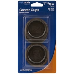 Softtouch Plastic Caster Cup Brown Round 1-11/16 in. W X 1-11/16 in. L 4 pk