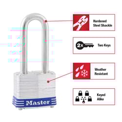 Master Lock 1-9/16 in. W Steel Pin Tumbler Exterior Padlock