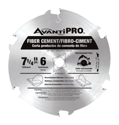 Avanti Pro 7-1/4 in. D X 5/8 in. Fiber Cement Carbide Circular Saw Blade 6 teeth 1 pk