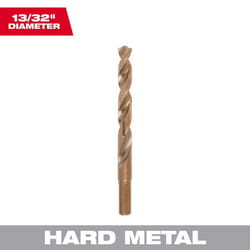 Milwaukee Red Helix 13/32 in. X 4.80 in. L Metal Thunderbolt Drill Bit 3-Flat Shank 1 pc