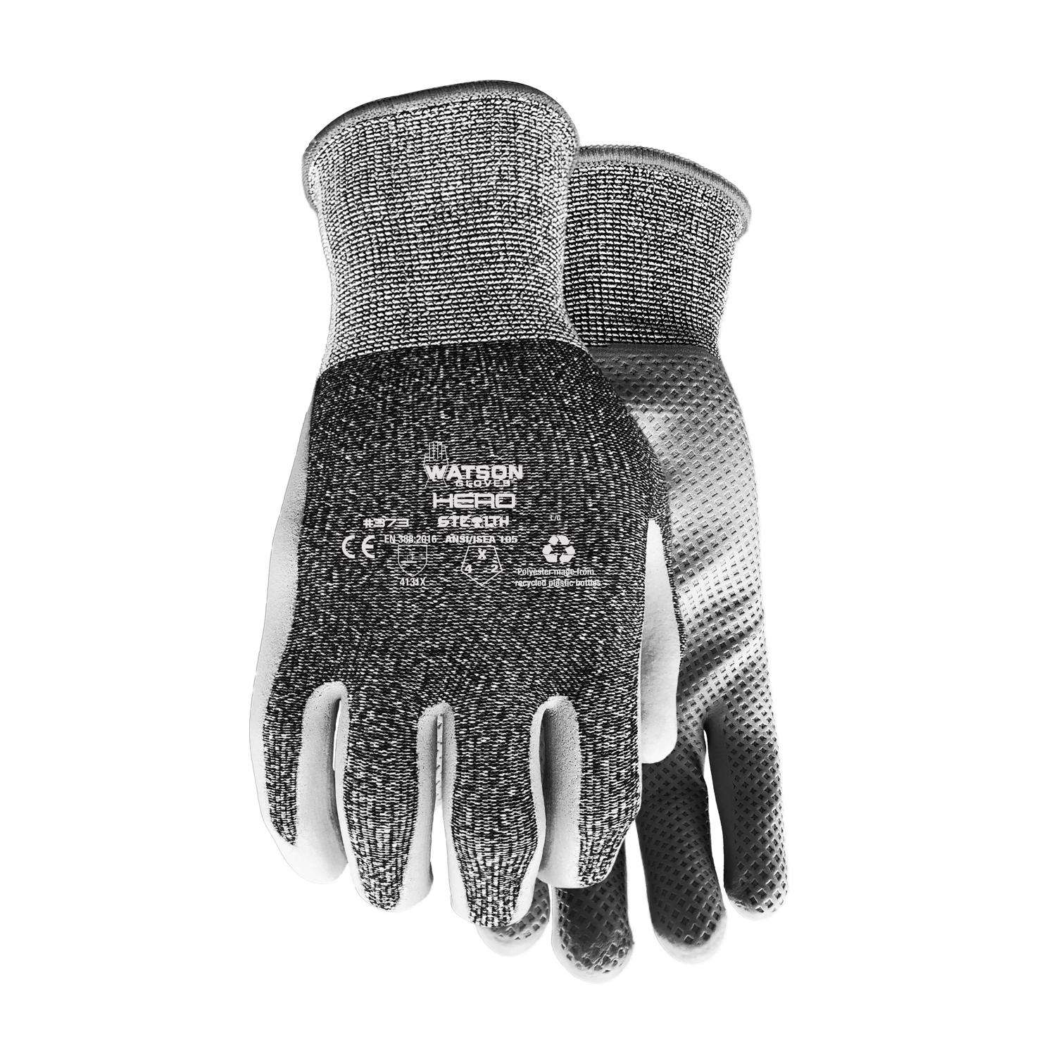 Watson Gloves Stealth XL Nitrile/Polyester Knit Hero Black Gloves Ace Hardware