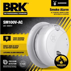 BRK Voice and Locatio Hard-Wired w/Battery Back-up Photoelectric Smoke Detector