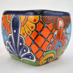 Avera Talavera 5 in. H X 5 in. D Ceramic Bubble Planter Multicolored