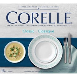 Corelle 18 oz Glass/Stoneware Delano Dinnerware Set 16 pc