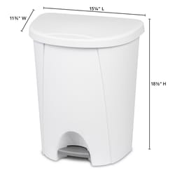 Sterilite 6.6 gal White Polypropylene Step-On Locking Wastebasket