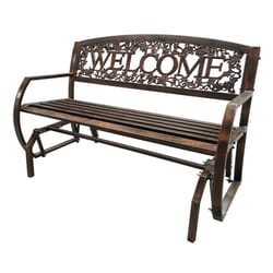 Leigh Country Brown Steel Welcome Glider Bench 34 in. H X 50.4 in. L X 27 in. D