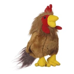 Multipet Look Who's Talking Multicolored Plush Rooster Dog Toy Small 1 pk