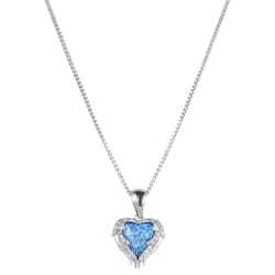 Montana Silversmiths Women's Blue Opal Heart Heart Blue Necklace