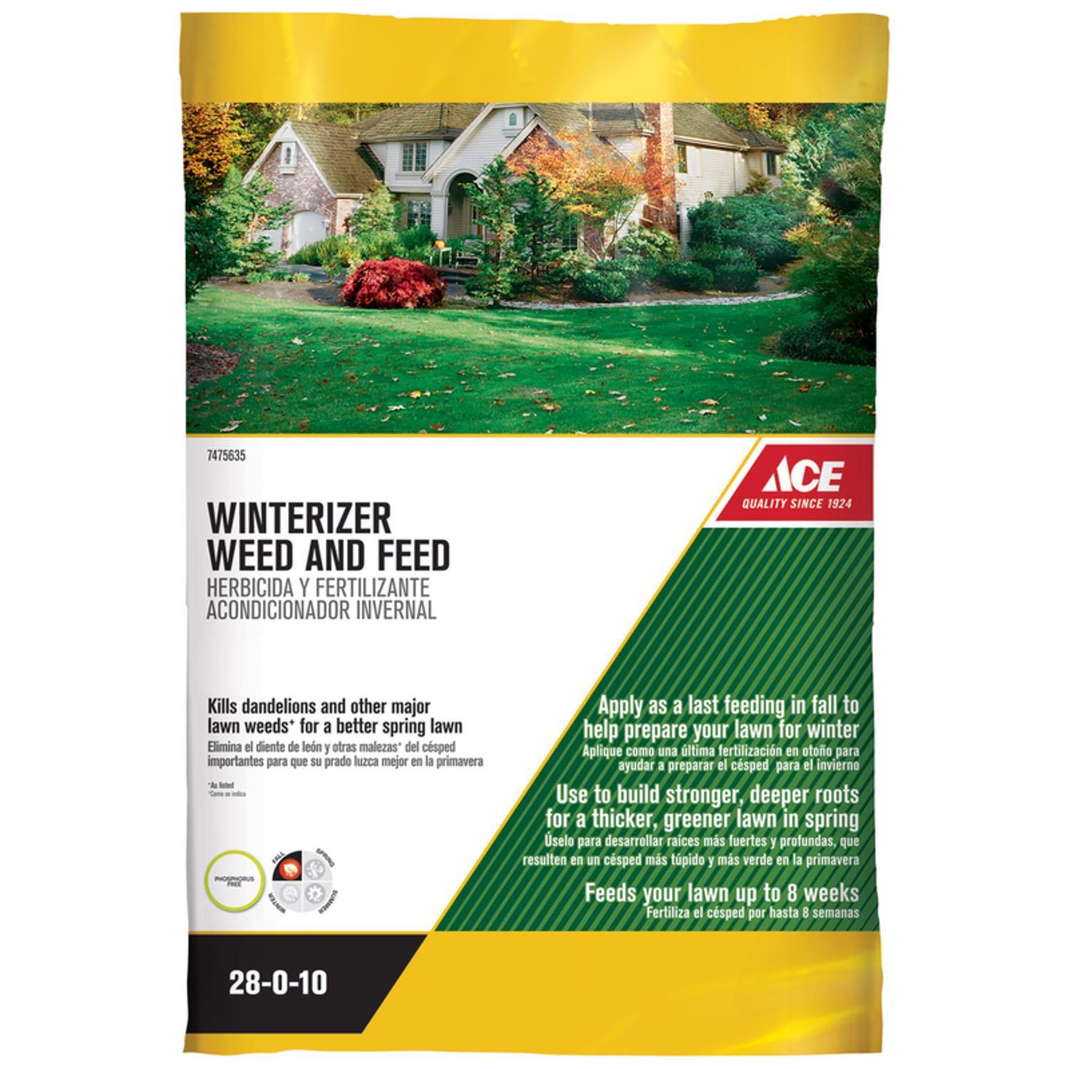 Ace Winterizer Weed & Feed Lawn Fertilizer For Multiple Grass Types 5000 sq ft