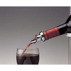 Prodyne Black/Silver Stainless Steel Wine Pourer and Stopper