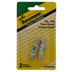 Bussmann 5, 10 amps Time Delay Cartridge Fuse 2 pk