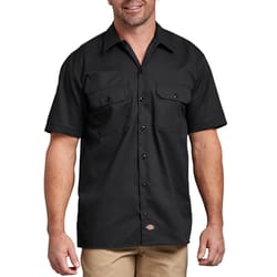 Dickies L Short Sleeve Men's Collared Black Work Shirt