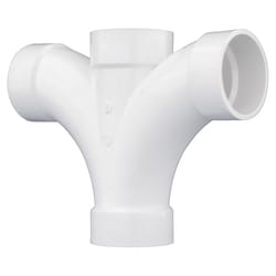 Charlotte Pipe Schedule 40 2 in. Hub X 2 in. D Hub PVC Reducing Double Fixture Fitting Tee 1 pk