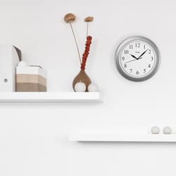 La Crosse 10 in. L X 1 in. W Indoor Analog Wall Clock Plastic Silver