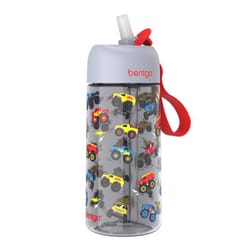 Bentgo 15 oz Multicolored BPA Free Trucks Bottle with Straw Cap