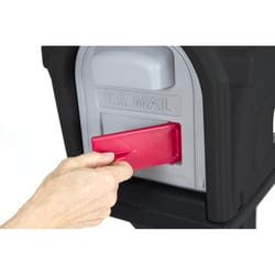 Simplay3 Classic Plastic Post Mount Black Mailbox