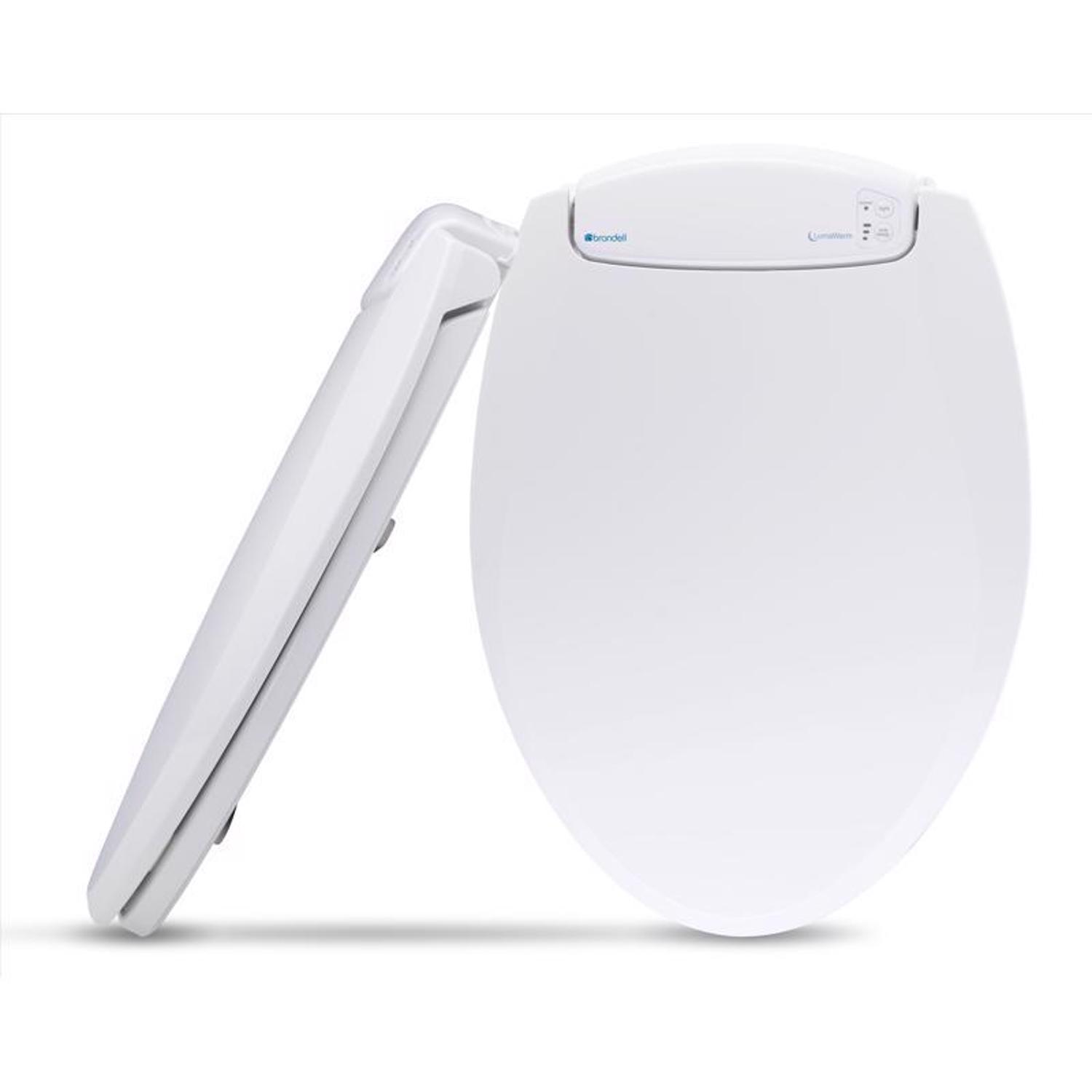 Brondell LumaWarm Slow Close Round White Plastic Night Light Toilet Seat