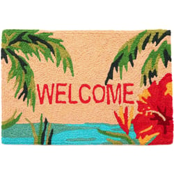 Jellybean 20 in. W X 30 in. L Multi-Color Tropical Welcome Polyester Accent Rug