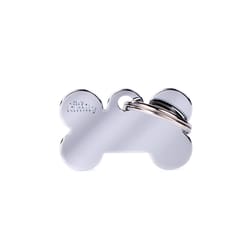 MyFamily Basic Chrome Bone Aluminum Dog Pet Tags Small