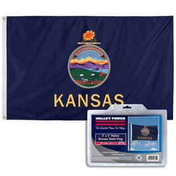 Valley Forge Kansas State Flag 36 in. H X 60 in. W