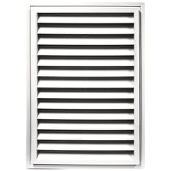 Builders Edge 20 in. W X 30 in. L Bright White Plastic Gable Vent