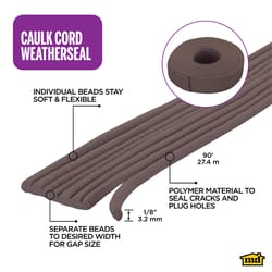 M-D Building Products Brown Vinyl Caulking Cord For Doors and Windows 1080 in. L X 0.13 in.