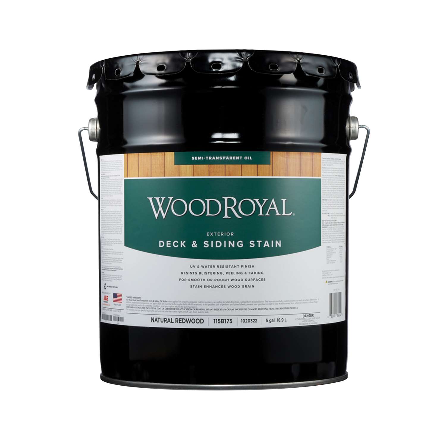 Ace SemiTransparent Natural Redwood OilBased OilBased Stain 5 gal
