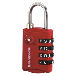 WordLock .77 in. H X 2 in. W X 1-1/4 in. L Metal 4-Dial Combination Luggage Lock