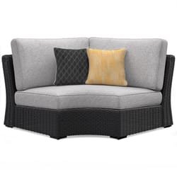 Signature Design by Ashley Beachcroft Black Aluminum Frame Curved Sectional Light Gray