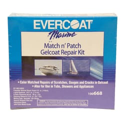 Marine Coat One Gel Coat Repair Kit for Boats, Repairs Nicks Holes on Fiberglass Hulls with MEKP Hardener for Hard Cure & Complete Color Match Kit (