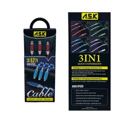 A.S.K USB 3-in-1 Cable 4 ft. Assorted