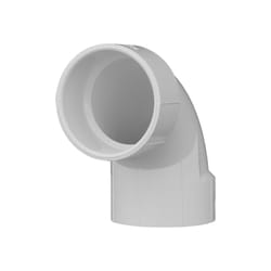 Charlotte Pipe Schedule 40 3 in. Hub X 3 in. D Hub PVC Elbow 1 pk