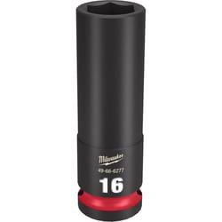 Milwaukee SHOCKWAVE 16 mm X 1/2 in. drive Metric 6 Point Deep Impact Socket 1 pc