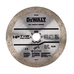 DeWalt 3 in. D X 3/8 in. Diamond/Metal Continuous HP Tile Blade 1 pk