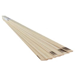 Midwest Products 1/16 in. X 1 in. W X 2 ft. L Basswood Strip #2/BTR Grade