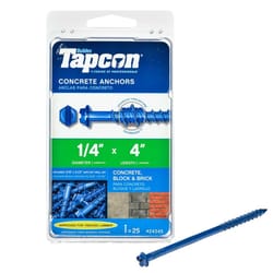 Tapcon 4 in. L Slotted Hex Washer Head Concrete Screws 25 pk