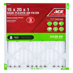 Ace 15 in. W X 20 in. H X 1 in. D Synthetic 8 MERV Pleated Air Filter 1 Pk