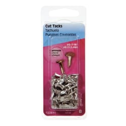 Hillman No. 4 X 7/16 in. L Galvanized Silver Steel Cut Tacks 1.75 pk Hillman No. 4 X 7/16 in. L Galvanized Silver Steel Cut Tacks 1.75 pk