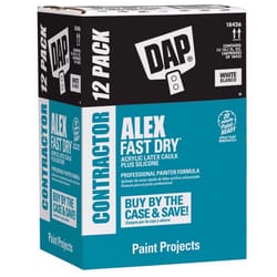 DAP Contractor 12 Pack Alex Fast Dry White Siliconized Acrylic Latex Windows/Doors/Seal/Paint Caulk