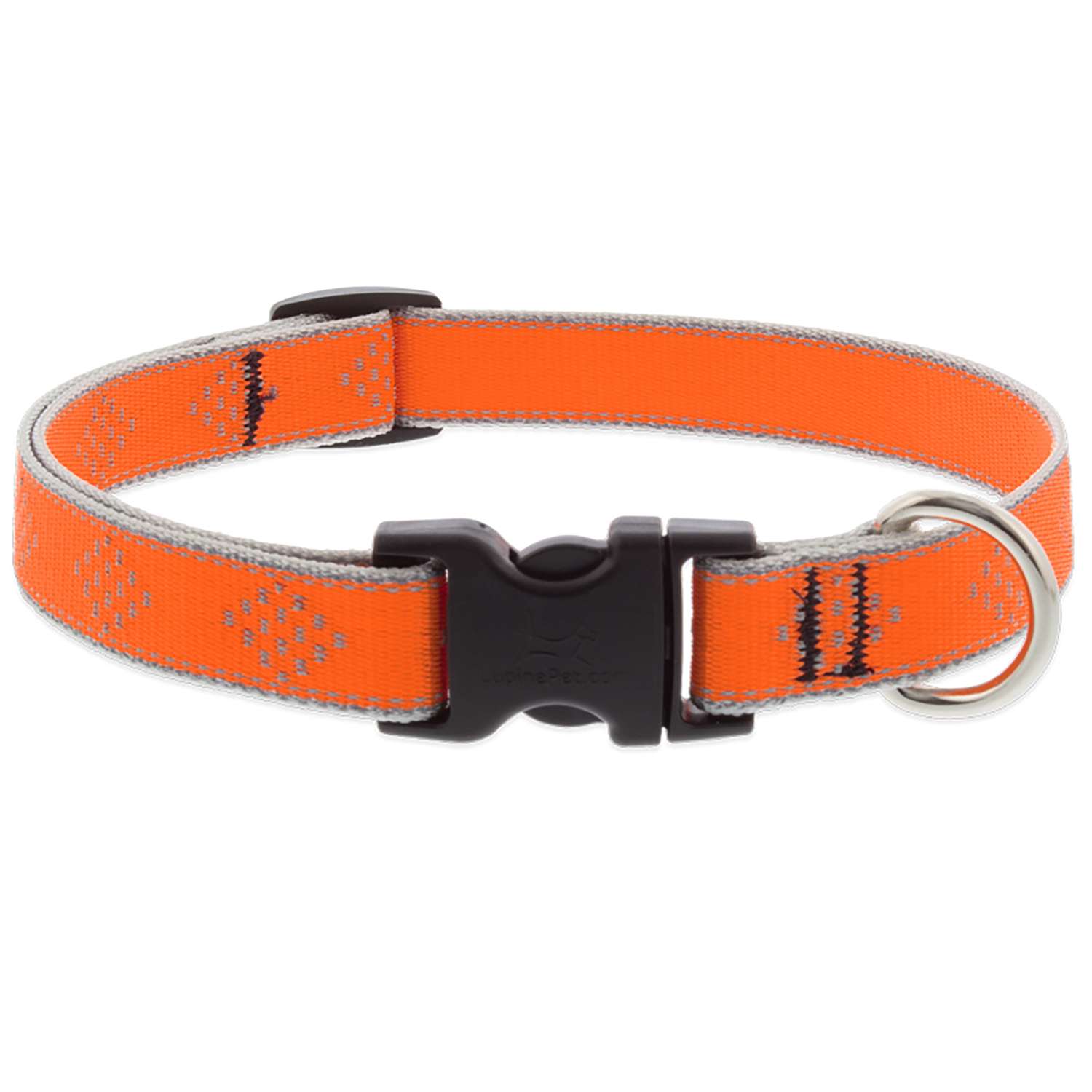 Lupine Pet Reflective Orange Diamond Nylon Dog Adjustable Collar Ace