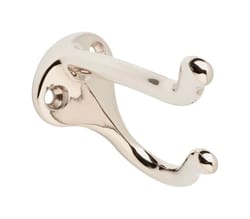 Ives Medium Bright Chrome Solid Brass 1-1/4 in. L Coat/Hat Hook 35 lb 1 pk