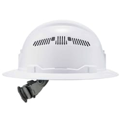 Ergodyne Skullerz 4-Point Ratchet Full Brim Hard Hat White Vented