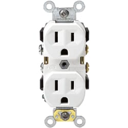 Leviton 15 amps 125 V Duplex White Outlet 5-15R 1 pk