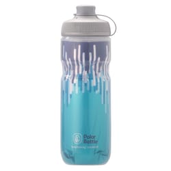 Polar Bottle Breakaway 20 oz Zipper Slate Blue/Turquoise BPA Free Insulated Water Bottle