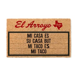 El Arroyo 24 in. W X 36 in. L Brown Mi Casa Es Su Casa but Mi Taco Es Mi Taco Coir/Rubber Door Mat