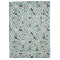 Linon Home Decor Gourley 2 ft. W X 3 ft. L Green/Ivory Mosaic Polyester Accent Rug