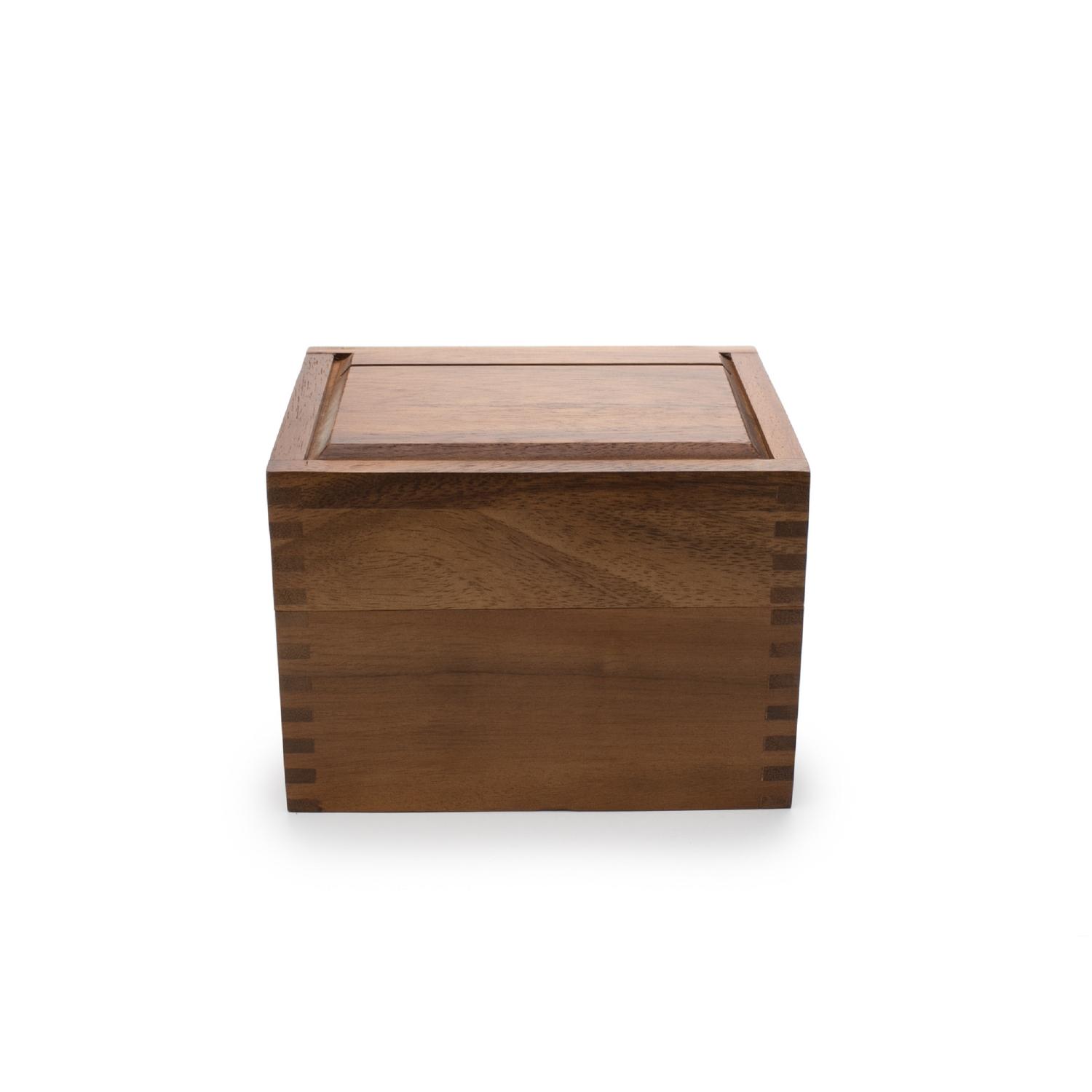 Fox Run Ironwood Brown Acacia Wood Recipe Box Sansujyuku sansujyuku.com