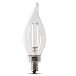 Feit White Filament BA10 E12 (Candelabra) Filament LED Bulb Soft White 40 Watt Equivalence 4 pk