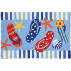 Jellybean 20 in. W X 30 in. L Multi-Color Starfish & Sandals Polyester Accent Rug