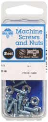 HILLMAN No. 8-32 X 1-1/2 in. L Slotted Flat Head Zinc-Plated Steel Machine Screws 8 pk